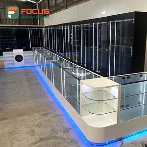 ตู้โชว์ร้านขายบุหรี่แบบหลายชั้น ตู้ไม้กระจกพร้อมไฟ LED ตู้โชว์ร้านขายยาสูบ - Product Image 2