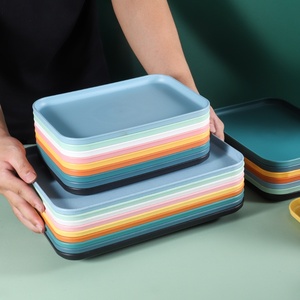 <span class=keywords><strong>Plateau</strong></span> rectangulaire en plastique de style nordique en <span class=keywords><strong>paille</strong></span> de blé de qualité alimentaire, moulé par injection pour usage commercial en cantine, usine OEM Chine - Product Image 4