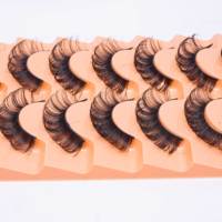 Bulu Mata Palsu Gaya Fluffy 7 Pasang dalam Tray, Bulu Mata Lembut Bervolume, Bulu Mata Faux Mink Full Strip Buatan Tangan, Bulu Mata Palsu Gaya Natural
