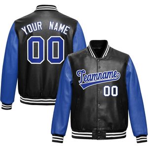 Veste universitaire en cuir personnalisée unisexe pour adulte, nom et numéro personnalisés, style classique Letterman, manches longues - Product Image 1