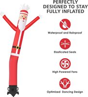 Homme gonflable publicitaire personnalisé de Noël, type Air Sky Wacky Waving Tube Guy, avec souffleur