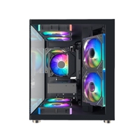 Boîtier noir Micro-ATX PC Gamer Mini Tower Game Computer Gaming Case Compatible avec 240mm AIO