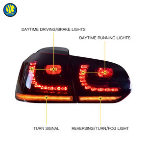 YU GUANG pour <span class=keywords><strong>VW</strong></span> <span class=keywords><strong>Golf</strong></span> <span class=keywords><strong>6</strong></span> <span class=keywords><strong>VI</strong></span> 2010 2012 feux arrière feux arrière mise à niveau accessoires de voiture GTI Style tourner Singal feu de frein feu arrière - Product Image 4