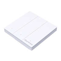 Aurton Aurton Interrupteur Tactile Intelligent 3 Voies LoRaWAN |   Fil électrique simple sans neutre requis |   Contrôle d'éclairage sans fil à installer en plus (retrofit)