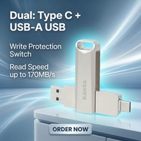 Clé USB cryptée en métal KDATA avec interface Type C, 32 Go, 64 Go, mémoire flash OTG, 128 Go, 256 Go, clé USB 3.2 Type-C