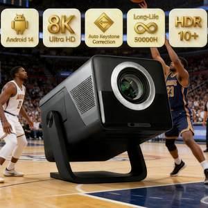 Proyector para Noches <span class=keywords><strong>de</strong></span> Cine en Familia |   LED |   Apto para la luz del día |   Android 14 5G WiFi BT5.4 |   2000 lúmenes ANSI |   Portátil con Soporte para 1080P y 8K - Product Image 1