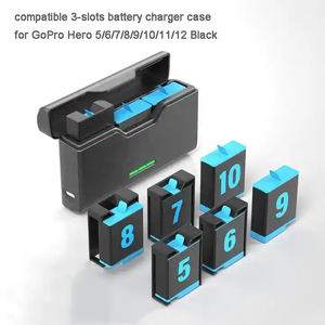 Boîtier de <span class=keywords><strong>chargeur</strong></span> portable en métal de haute qualité à trois emplacements, charge à 3 canaux, stockage de carte TF pour <span class=keywords><strong>Hero</strong></span> 5/6/7/<span class=keywords><strong>8</strong></span>/9/10/11/12/13 - Product Image 3