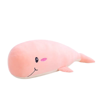Jouets en peluche de baleine Beluga personnalisés de couleur rose et bleue, vente en gros, adorables animaux marins en peluche, oreillers en peluche de baleine