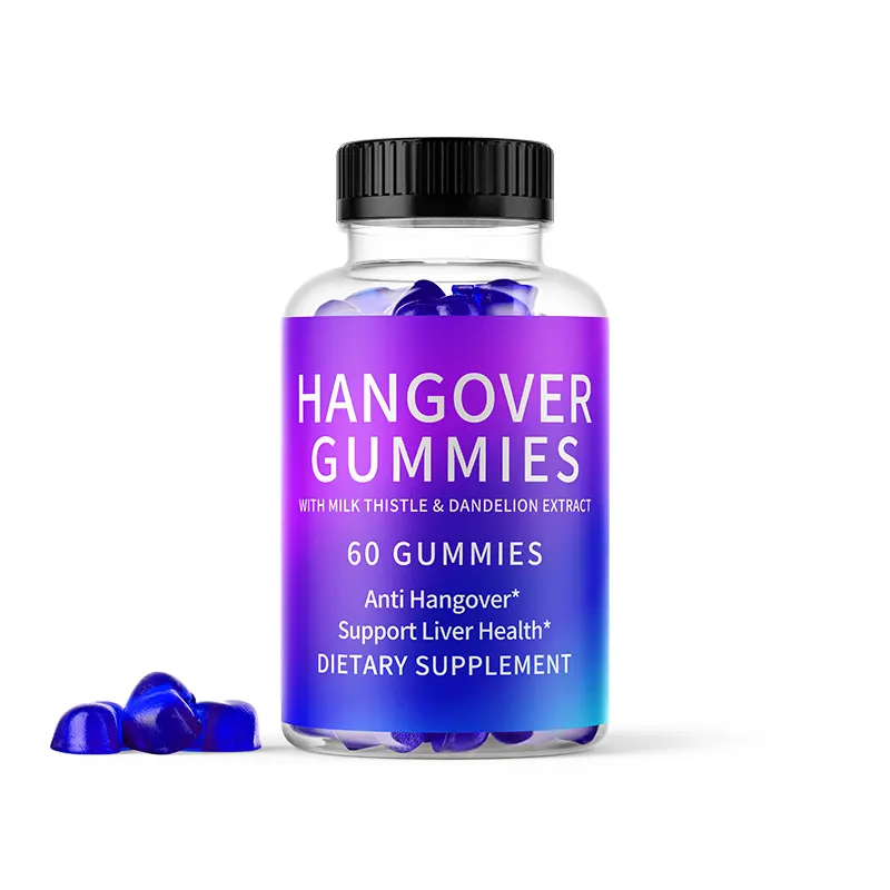 OEM/ODM Label pribadi Hangover suplemen bantuan Vegan Hangover suplemen menghentikan Anti Hangover Gummies