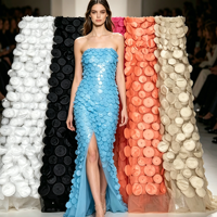 Tissu en Tulle Brodé Laser 3D Multicolore à Prix de Gros, Trame Tissée 100% Polyester Enduit PA pour Mariages, Mode Filles et Femmes