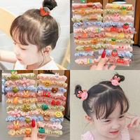 Ikat Rambut Anak Korea Motif Nanas Stroberi, Pita Kain Lucu untuk Gaya Rambut Anak Perempuan, Tidak Merusak Rambut