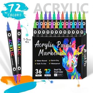72 Colors Double Head Acrylic <b>Paint</b> Pens <b>Set</b> with Permanent Ink for Rock Painting Ceramic & Crafts on Glass and Wood DIY - Product Image 1