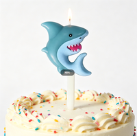 Bougie en cire de paraffine en forme de requin en gros pour les fêtes d'enfants, la décoration de la maison, Halloween, Diwali