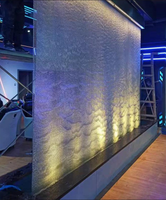 Rideau d'eau en maille de fil d'acier inoxydable tissé sur mesure, cascade murale, découpe personnalisée pour écran intérieur