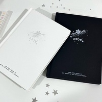 Weißes Hardcover B6 Schneeflocken-Notizbuch mit Schwarzem Einband 100 Blatt für Studenten-Tagebuch Planer & Tägliche Terminplanung