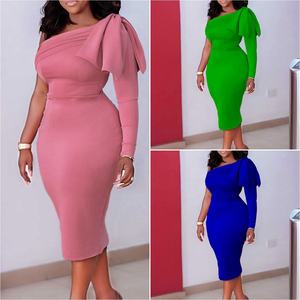 Nuovi Arrivi: Abiti Autunnali alla Moda per Donne, Vestiti Eleganti da Ufficio con Spalle Scoperte, Abito Midi Formale da Lavoro - Product Image 2