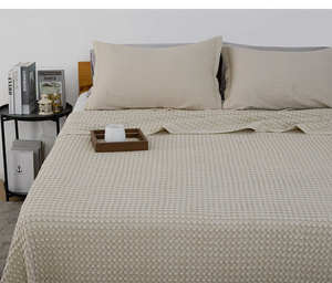 Couverture gaufrée style Wabi-sabi haut de gamme pour lit et canapé, ultra douce, <span class=keywords><strong>d</strong></span>écoration minimaliste pour la maison, avec bordure plate, OEM ODM - Product Image 2