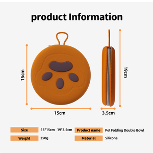 Tazón Doble de Silicona Plegable y Portátil para Mascotas, Perros y Gatos, Ideal para Viajes y Campamentos al Aire Libre, Venta al Por Mayor Personalizada - Product Image 2