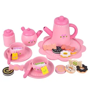 2023 Phổ Biến Bằng Gỗ Trẻ Em Của Tea Party Đồ Chơi Tea Set Bằng Gỗ, Trẻ Em Của Tea Set Đồ Chơi Phụ Kiện Nhà Bếp