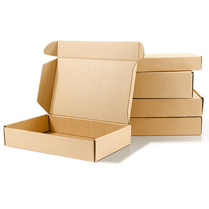 Caja de correo de papel Kraft corrugado para ropa, caja de envío de correo sin logotipo, papel para embalaje exprés - Product Image 1