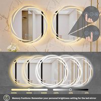 Miroir de bain intelligent Bluetooth rond personnalisé miroir rétroéclairé éclairé miroir de salle de bain LED avec désembuage et lumière