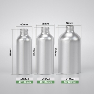 Customized Silver Aluminium 100ml Metal Bottles with <b>Pump</b> Cap Empty Bottle for Liquid Soap <b>Hand</b> Sanitizer - Product Image 2