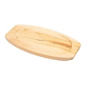 Sartén ovalada de hierro fundido, sartén de fajita presazonada con placa Base de madera, placa caliente coreana para barbacoa - Product Image 5