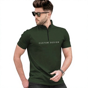 OEM ODM Custom Mens <b>Zip</b> <b>Neck</b> <b>Polo</b> T <b>Shirt</b> Private Label Cotton Pique <b>Polo</b> <b>Shirt</b> Supplier Breathable Corporate Staff Uniforms - Product Image 2