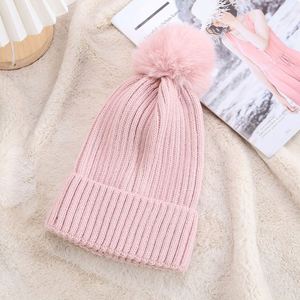 Custom Logo Soft Knitted <b>Hat</b> Women's Plush Cable Knit <b>Beanie</b> Cap With Pom for Women Promotion Gift - Product Image 2