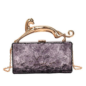 Bolsos de Mano de Moda para el Verano 2025, Asa Dorada, Cadena para Damas, PVC Mate Esmerilado, Bolso de Noche Acrílico para Mujer, Solapa con Cierre Impermeable - Product Image 6