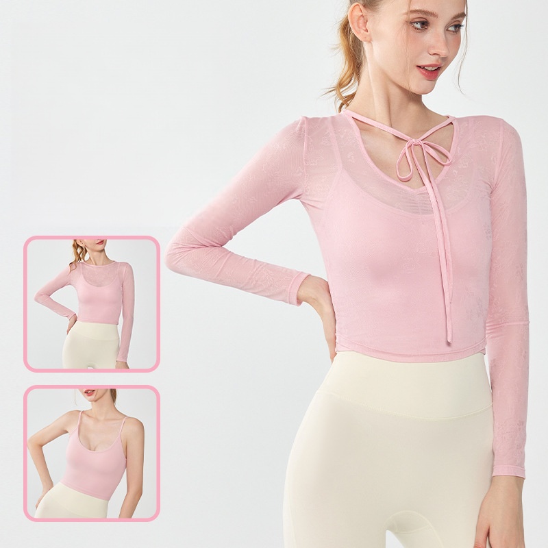 Hot Sale New Lace-up Yoga Top High-end Sportswear Yoga Top Long Sleeve for Running and Fitness