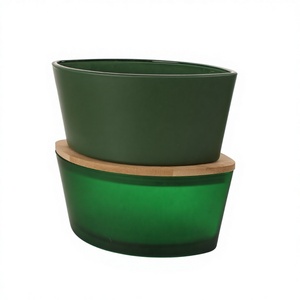 Gran inventario de lujo de 770ml de alta calidad en forma de barco, tarro de vela de vidrio transparente para hacer velas con tapa de madera - Product Image 5