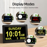 Reloj calendario digital de alta calidad con pantalla grande, temporizador de cuenta regresiva y control de voz listo, formato de audio y video MP3 y AVI