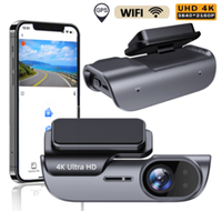 Caméra embarquée double objectif 4K, grand angle 170 degrés, vision nocturne WiFi, enregistreur de conduite pour véhicule