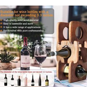 Wooden Wine Rack 3 Tier Solid Wood Bottle Holder Display Storage <b>Tabletop</b> Home Decor - Product Image 1