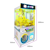 Machine à griffes pour peluches de parc d'attractions, à monnayeur, avec cabinet métallique, garantie 1 an, en anglais, de Kising Factory Supply