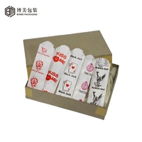 Mini sacs de luxe personnalisés en papier ciré imprimé et enduit mini-vélin coloré de qualité alimentaire enveloppes brillantes en verre