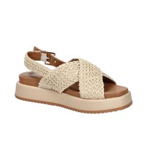 Sandales compensées Tamaris pour femme en cuir beige, talon de 4,5 cm, taille 37 - Product Image 2