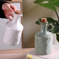 Keramik Dispenser minyak porselen Pot minyak untuk dapur minyak zaitun botol Dispenser