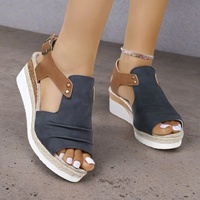 Sandales compensées d'été pour femmes, design mode, chaussures d'extérieur antidérapantes, mules à plateforme lumineuses, sandales plates d'automne