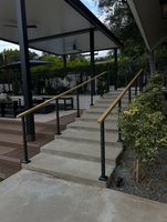 Poteau de garde-corps pour terrasses en acier inoxydable noir, système de garde-corps en câble pour balcon extérieur