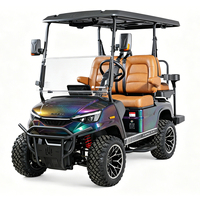 Voiturette de golf électrique chinoise avec contrôleur 72V, 4 places, modèle DC-H-F2+2, surélevée, pour la chasse