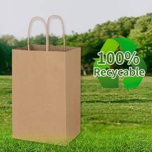 Sac en papier kraft brun personnalisé par le fabricant avec poignées - Product Image 4