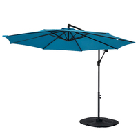Banane d'extérieur bleue de 3m, 8 plis, couverture de remplacement, parapluie patio, 300cm
