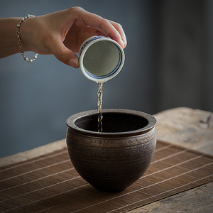 Stoneware <b>Tea</b> Washer Round Handmade Jianshui Ceramic Kung Fu <b>Tea</b> <b>Set</b> Accessory For Afternoon <b>Tea</b> - Product Image 1