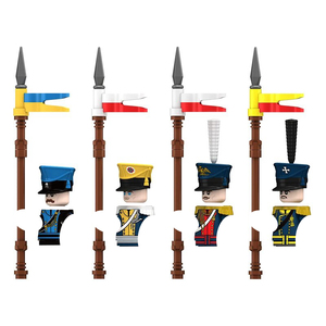 N041-048 Guerres napoléoniennes Général Maréchal Prince Prussien Ulan Figurines de construction en plastique ABS à petites particules Jouets pour garçons - Product Image 3