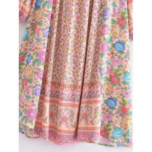 191 Viscose mềm in bãi biển ăn mặc giản dị cộng với kích thước Bohemian cổ điển Dài Phụ Nữ Maxi phụ nữ khiêm tốn tùy chỉnh hoa thai sản - Product Image 5