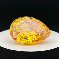 Grande pierre CZ 50mm 100 pierres précieuses de zircon cubique à facettes synthétiques en vrac blanc rond taille poire Zircon pierres précieuses