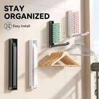 Porte-vêtements suspendu YOTO pour usage domestique, balcon, petit espace de rangement, sans perçage, pour baies vitrées, extensible, pliable, invisible