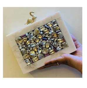 Indian Style Mosaic Bohemian Metal <b>Clutch</b> <b>Bag</b> <b>for</b> Women Luxury Evening Handmade Messenger <b>Wedding</b> Purse Chains Wholesale - Product Image 2